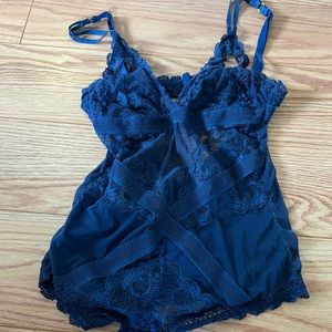 navy blue lace lingerie NEVER WORN